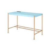 Midriaks Baby Blue & Gold Finish Writing Desk Model OF00023 By ACME Furniture